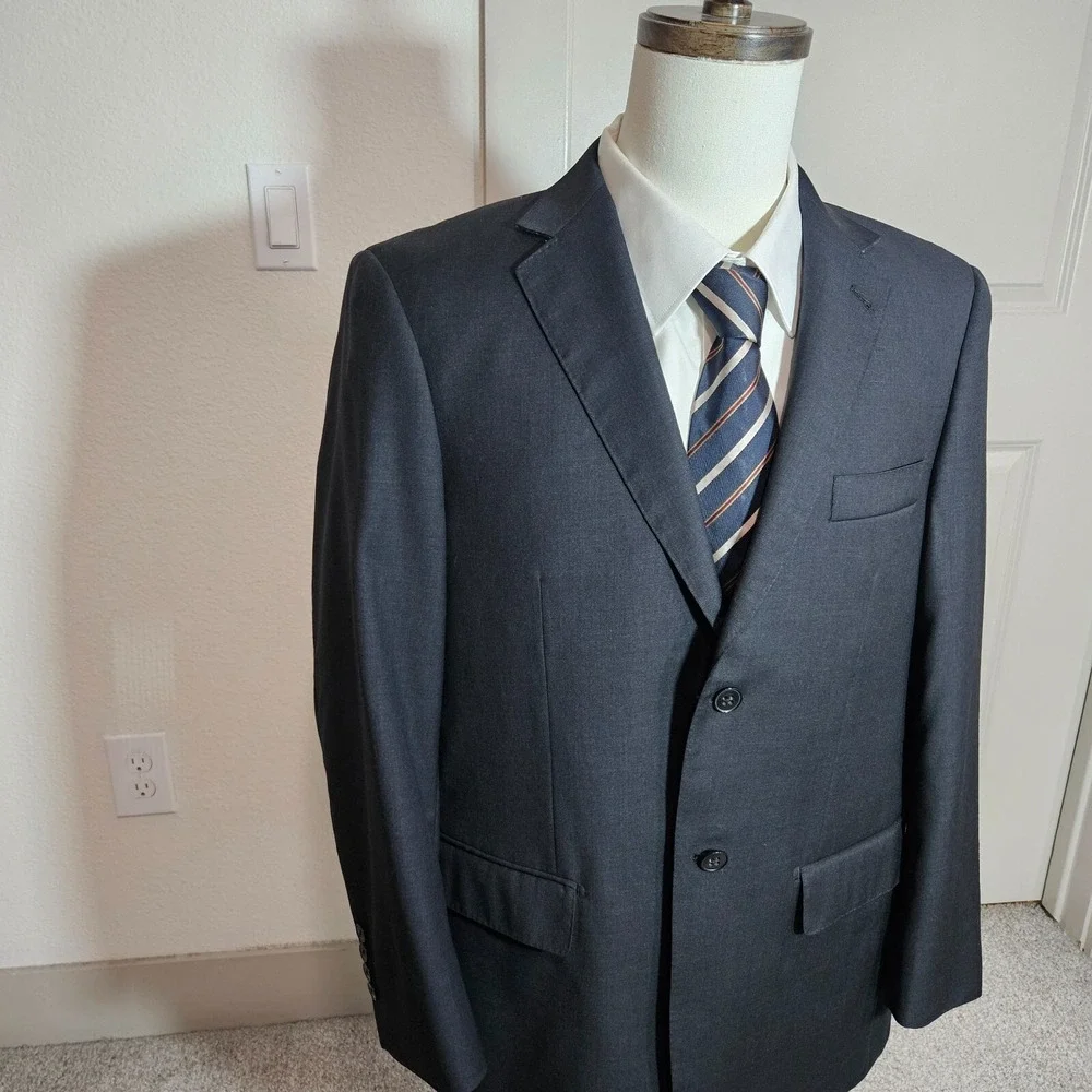 Jhane Barnes Wool Cashmere 42S Suit Blazer Jacket‎ Men Black
